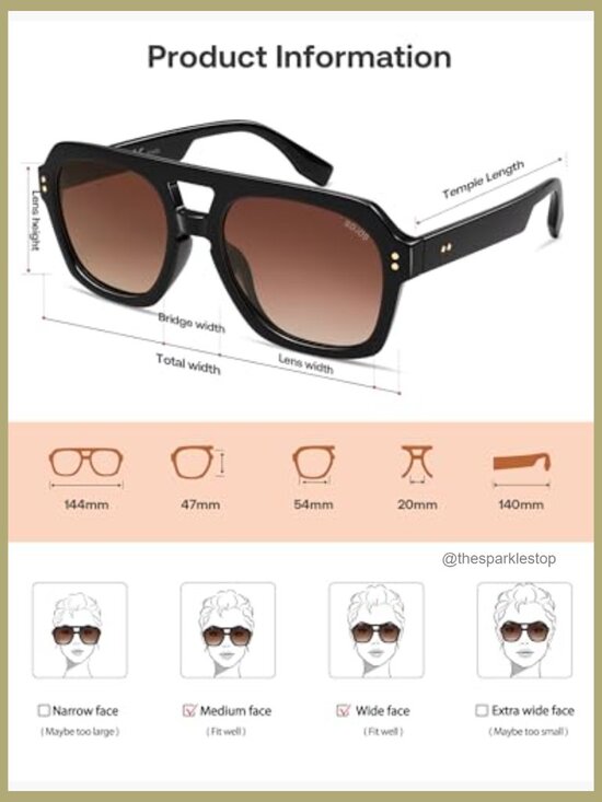 Retro Thick Polarized Aviator Sunglasses, Large Bold Square Pilot Shades